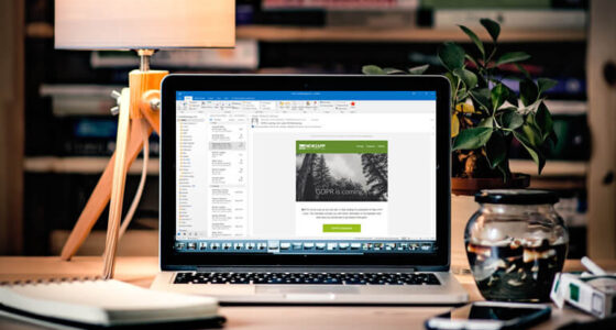 Image of an email icon glowing on a digital screen, representing email deliverability and effectiveness.