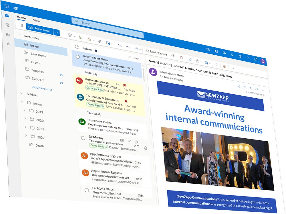 Highest rate of delivery for internal communications