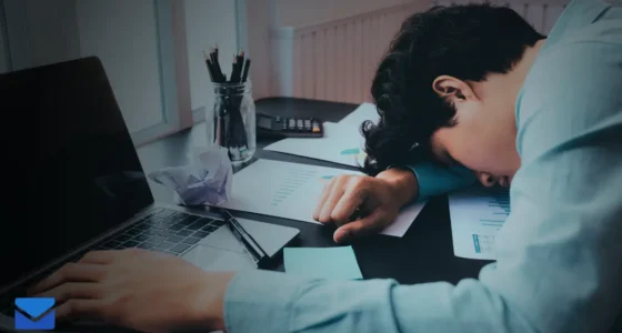 Employee filling out a survey at their desk